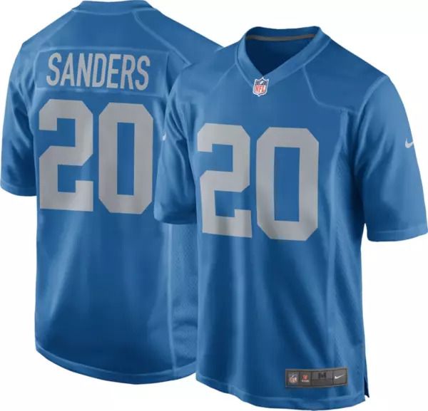 Men Detroit Lions #20 Barry Sanders Nike Blue Game Alternate Throwback NFL Jersey
